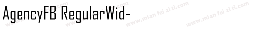 AgencyFB RegularWid字体转换